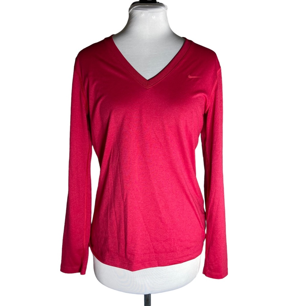 Nike Dri Fit Long Sleeve V Neck Top Size Medium